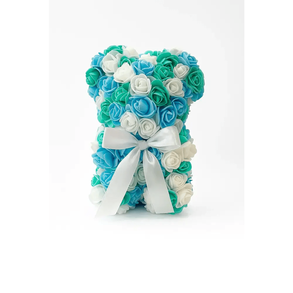 10 - Inch Rose Bear in Gift Box – Multiple Colors Available - Bloom Fleurs & Cadeaux