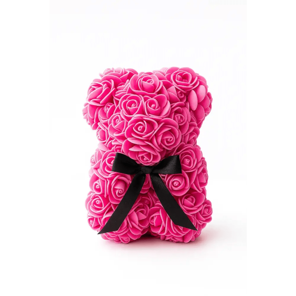 7.5 - Inch Rose Bear in Gift Box – Multiple Colors Available - Bloom Fleurs & Cadeaux