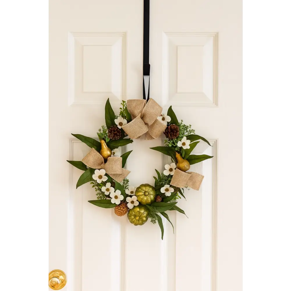 Burlap & White Bloom Wreath