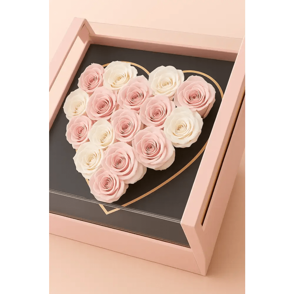 Heart of Blush – Preserved Rose Gift Box - Bloom Fleurs & Cadeaux