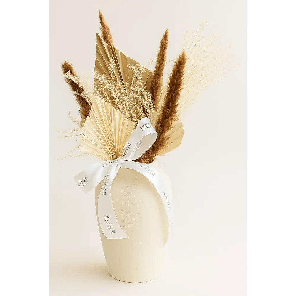 Natural Dried Pampas & Palm Arrangement – BLOOM Edition - Bloom Fleurs & Cadeaux