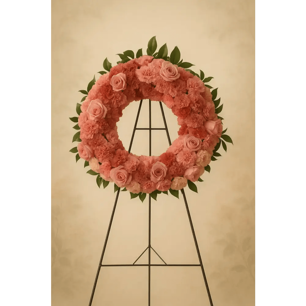 Pink Blush Sympathy Wreath 03 - Bloom Fleurs & Cadeaux