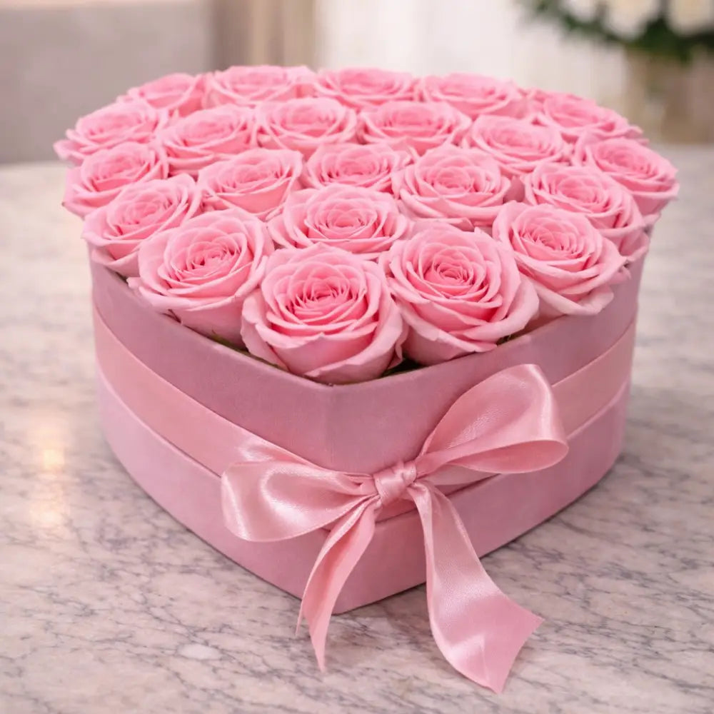 Red Fresh Rose Small Heart Box