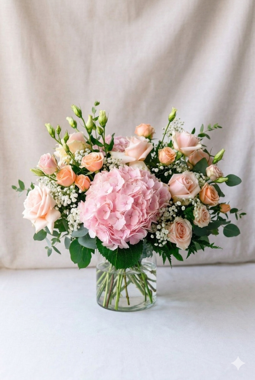 Blush Garden Hydrangea Vase