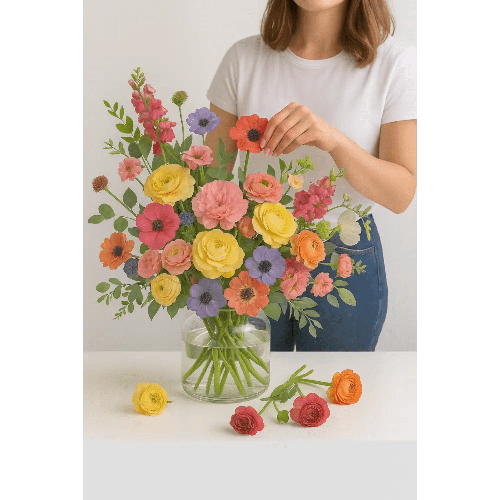 Signature Custom Vase Arrangement – colorful Edition - Bloom Fleurs & Cadeaux
