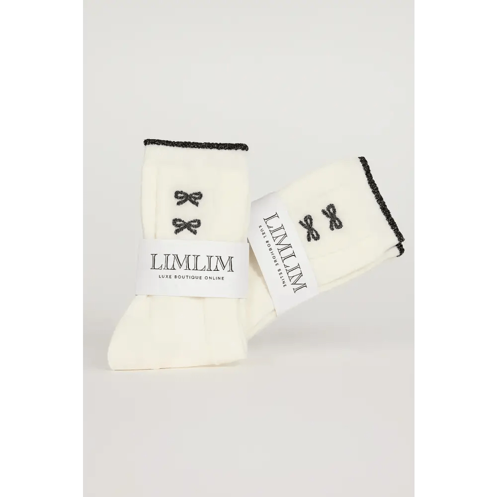 White Luxe Bow Socks – by LIMLIM - Bloom Fleurs & Cadeaux