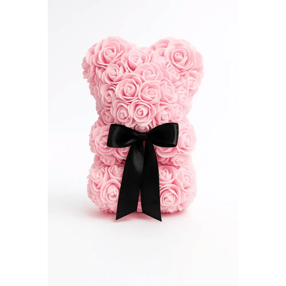 10 - Inch Rose Bear in Gift Box – Multiple Colors Available - Bloom Fleurs & Cadeaux