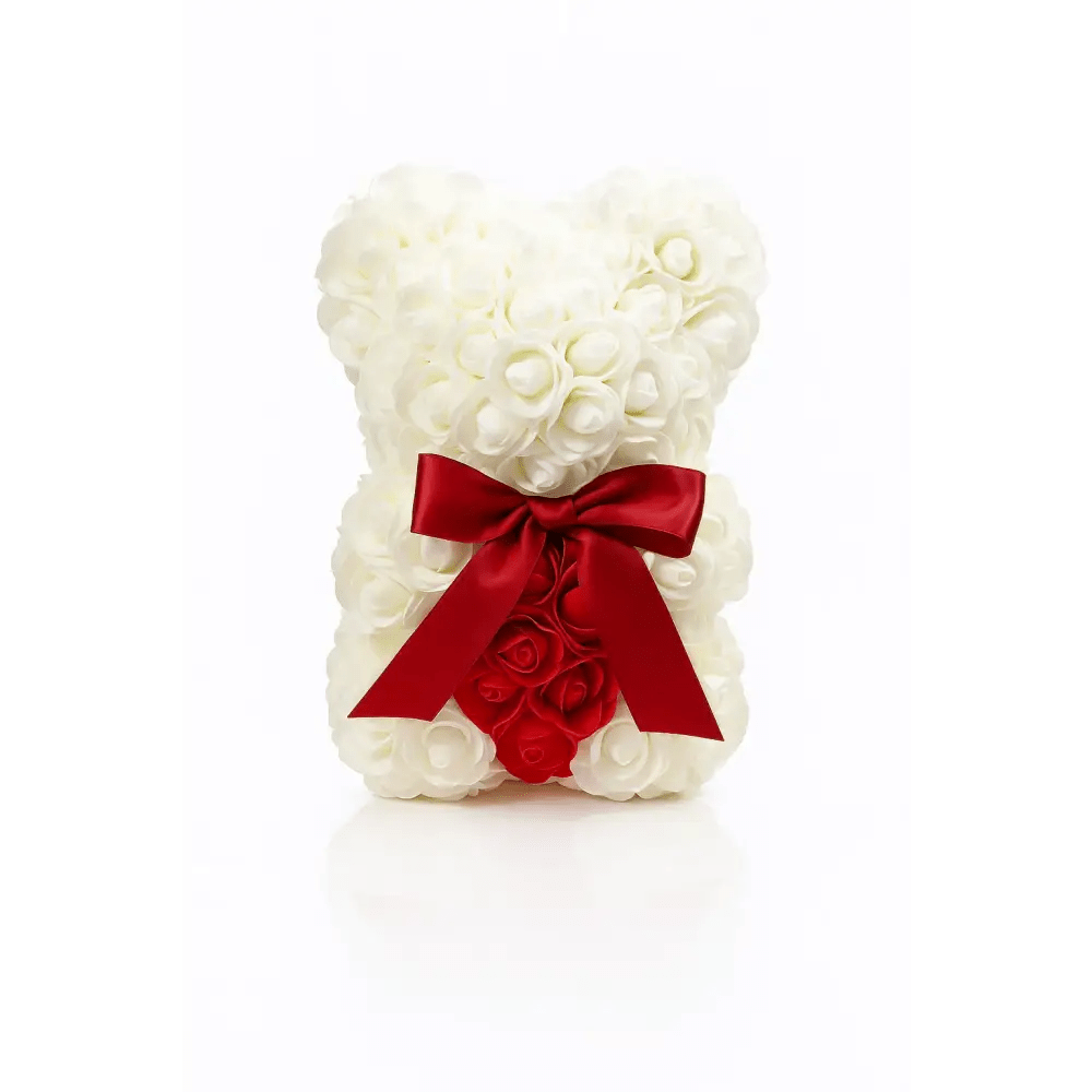 10 - Inch Rose Bear in Gift Box – Multiple Colors Available - Bloom Fleurs & Cadeaux