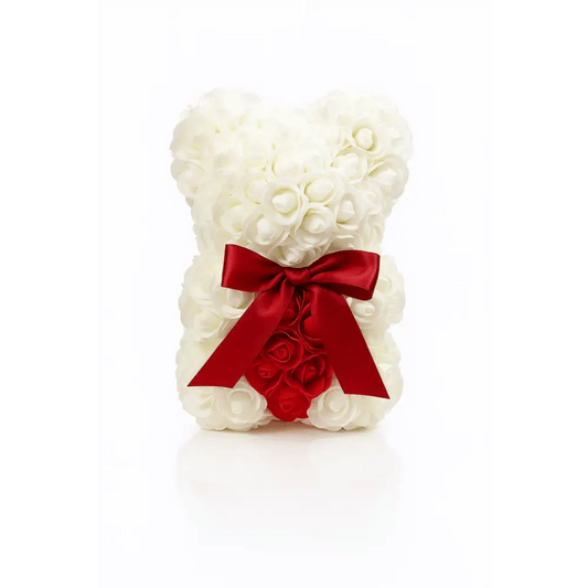 10 - Inch Rose Bear in Gift Box – Multiple Colors Available - Bloom Fleurs & Cadeaux
