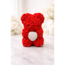 10-Inch Rose Bear & Pearl Heart in Gift Box - Red