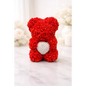 10-Inch Rose Bear & Pearl Heart in Gift Box - Red