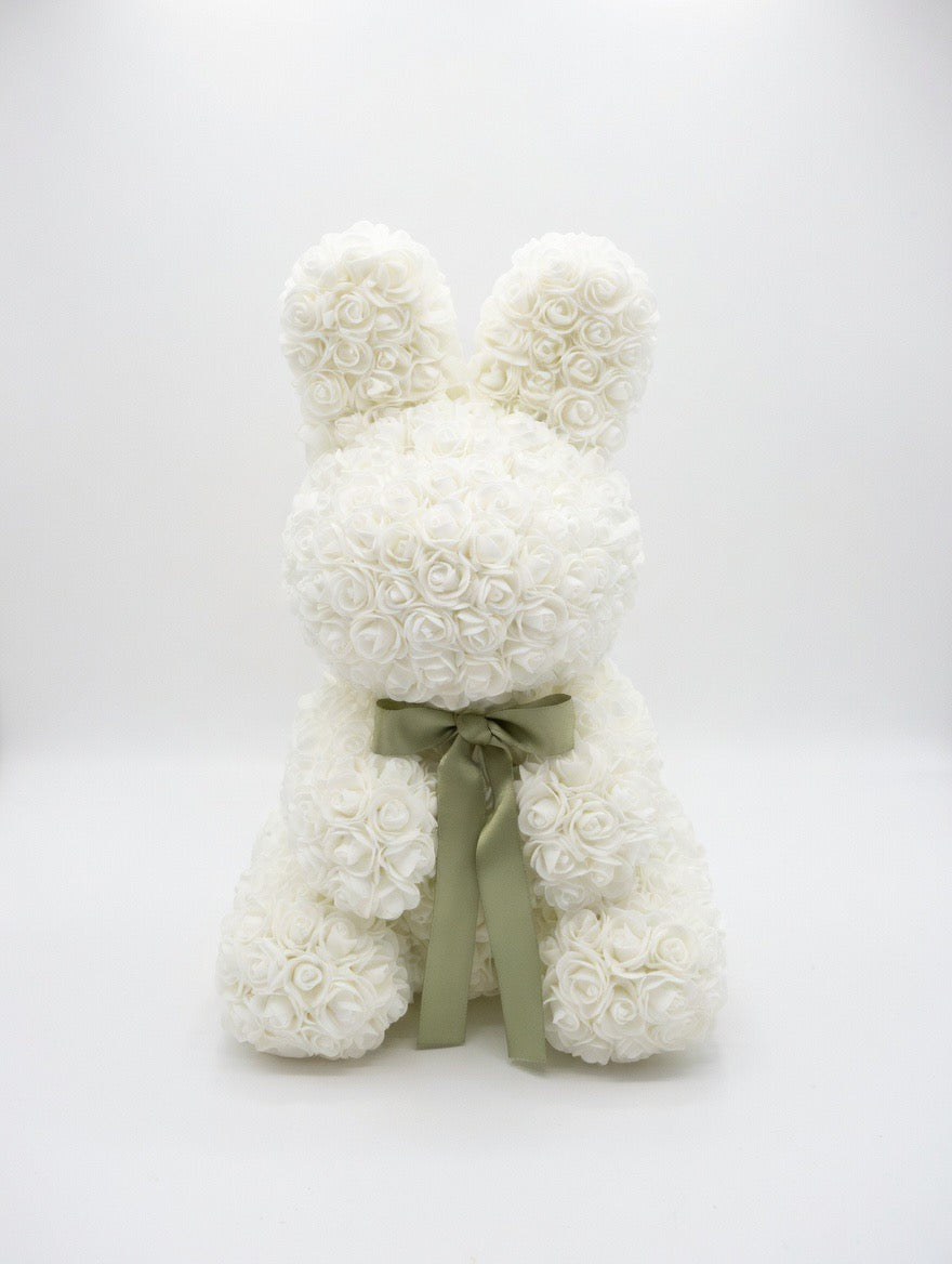 Rose Bunny with Sage Ribbon – 17"