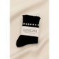 Black Frilly Socks with Silver Beads & Pearls - Bloom Fleurs & Cadeaux