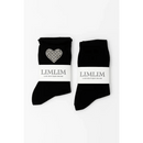 Black Socks with Pearl Heart Accent - Bloom Fleurs & Cadeaux