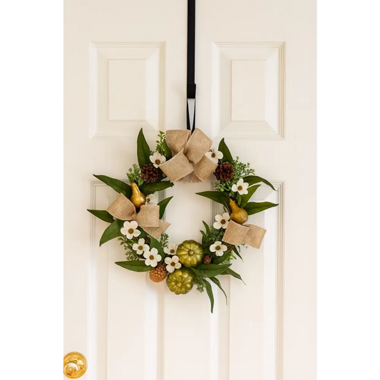 Burlap & White Bloom Wreath