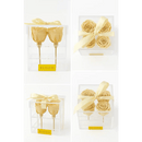 Champagne Preserved Roses Acrylic Box - 4 Roses - Bloom Fleurs & Cadeaux
