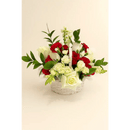 Classic Red & White Fresh Flower Basket - Bloom Fleurs & Cadeaux