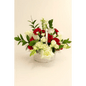 Classic Red & White Fresh Flower Basket - Bloom Fleurs & Cadeaux