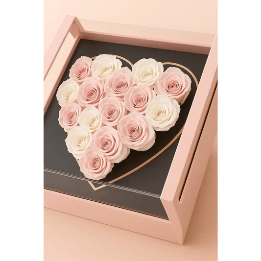 Heart of Blush – Preserved Rose Gift Box - Bloom Fleurs & Cadeaux