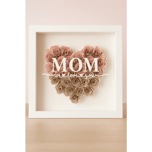 Heart - Shaped Floral Shadow Box - Bloom Fleurs & Cadeaux