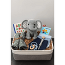 Luxury Baby Gift Basket – Elephant Plush, Swaddle, Bibs & Teething Essentials - Bloom Fleurs & Cadeaux