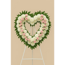 Open Heart Sympathy Wreath with Pink Roses #13