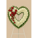 Open Heart Sympathy Wreath with Red Roses #14