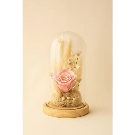 Preserved Pink Rose Glass Dome - Bloom Fleurs & Cadeaux