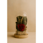 Preserved Red Rose & Greens Glass Dome - Bloom Fleurs & Cadeaux