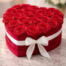 Red Fresh Rose Small Heart Box