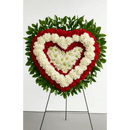 Red & White Classic Sympathy Heart #08