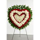 Red & White Classic Sympathy Heart 08 - Bloom Fleurs & Cadeaux