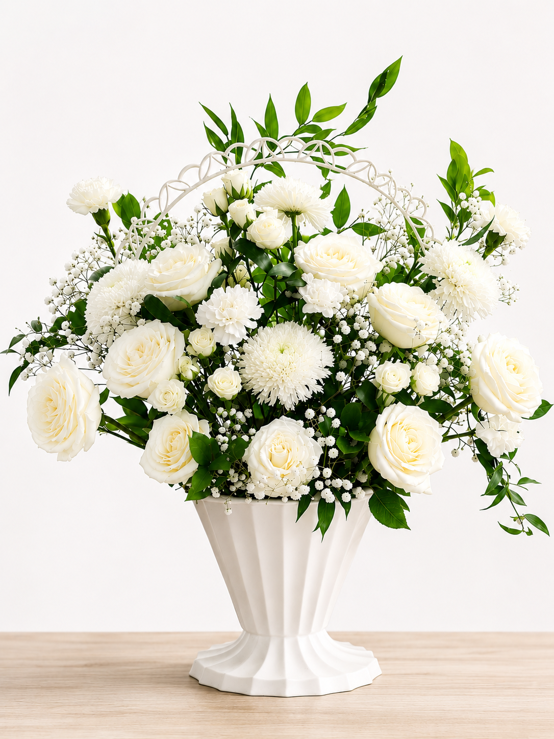 White Elegance Sympathy Basket #22