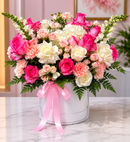 Pink Elegance Floral Hat Box