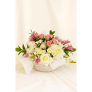 Soft Blush & Cream Basket Arrangement - Bloom Fleurs & Cadeaux