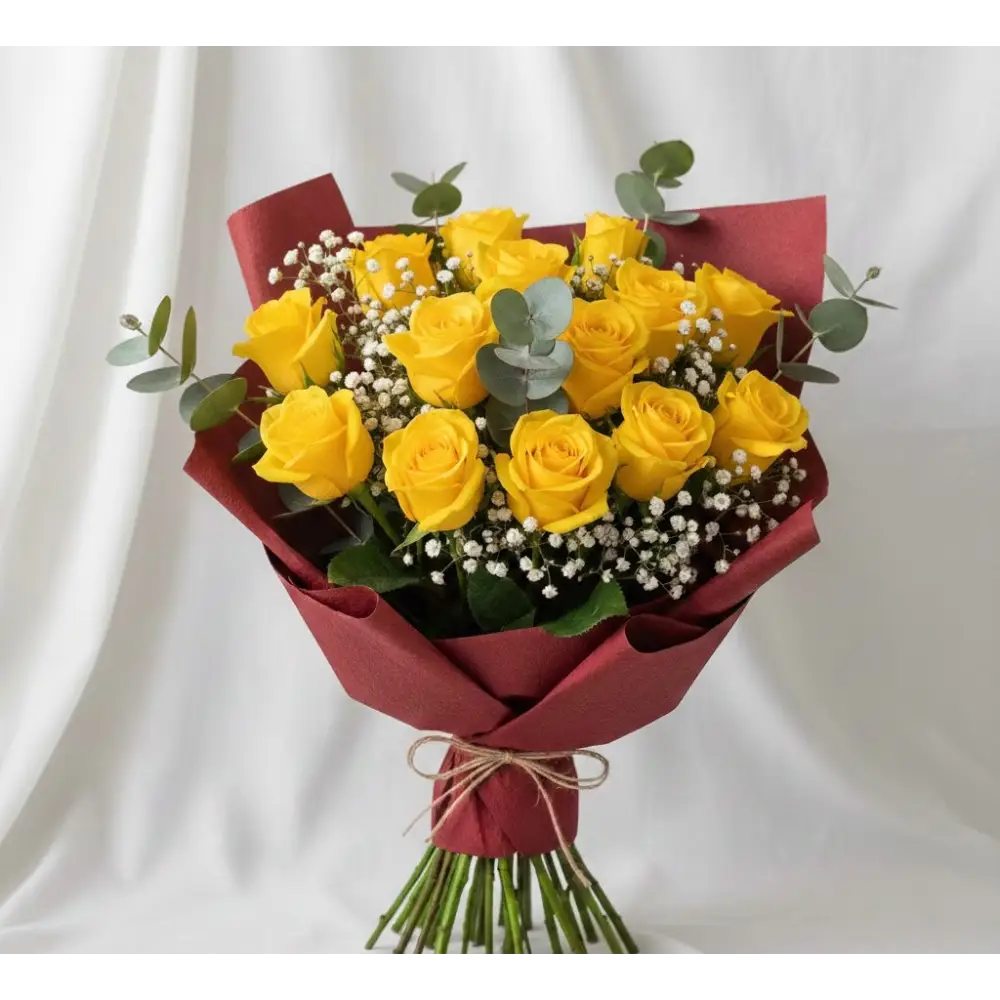 Valentine’s Day Yellow Rose Bouquet - 6 Yellow Roses