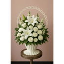 White Elegance Sympathy Basket - Bloom Fleurs & Cadeaux