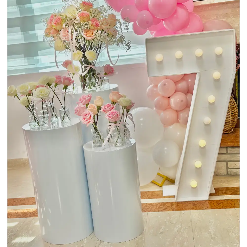 White Elegant Column Risers (Set of 3 Or 5)