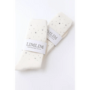 White Ribbed Socks with Rhinestone Sparkle - Bloom Fleurs & Cadeaux