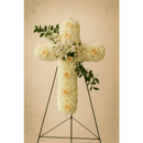 White Roses Sympathy Cross 05 - Bloom Fleurs & Cadeaux