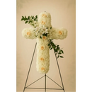 White Roses Sympathy Cross #11