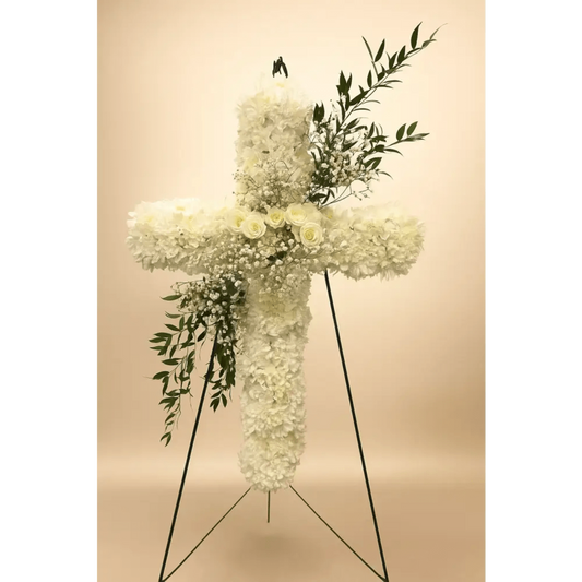 White Sympathy Cross 04 - Bloom Fleurs & Cadeaux